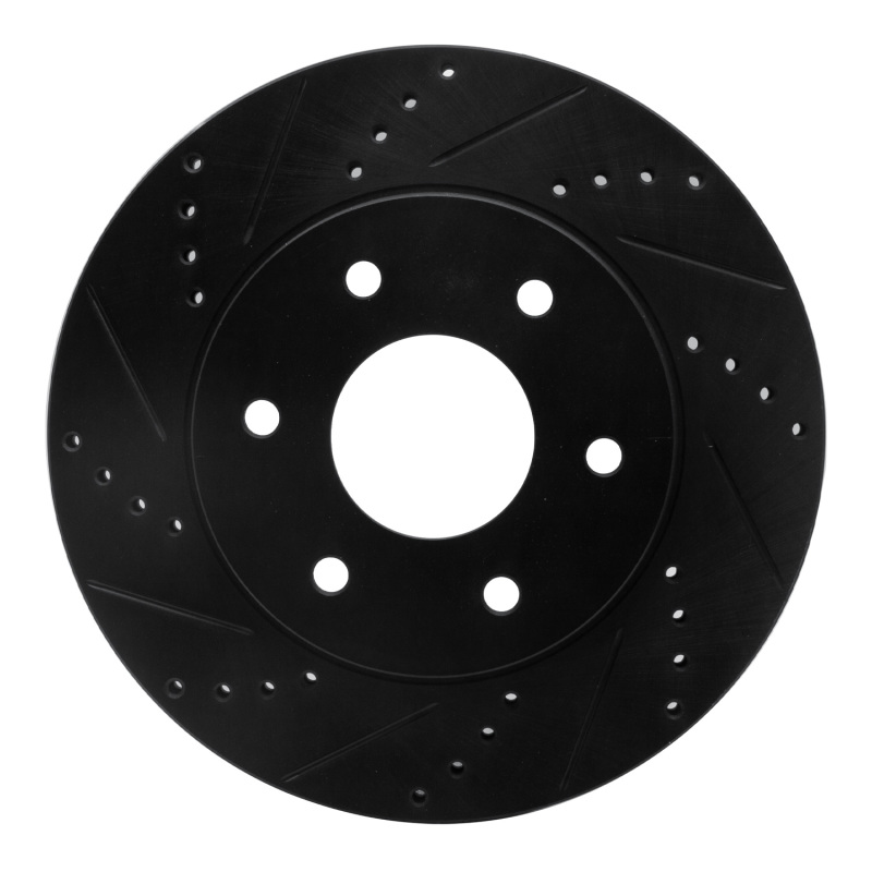 Infiniti QX56 Brake Rotor (1) - Front Left - R1 Concepts - Drilled & Slotted - Black - `04-`05